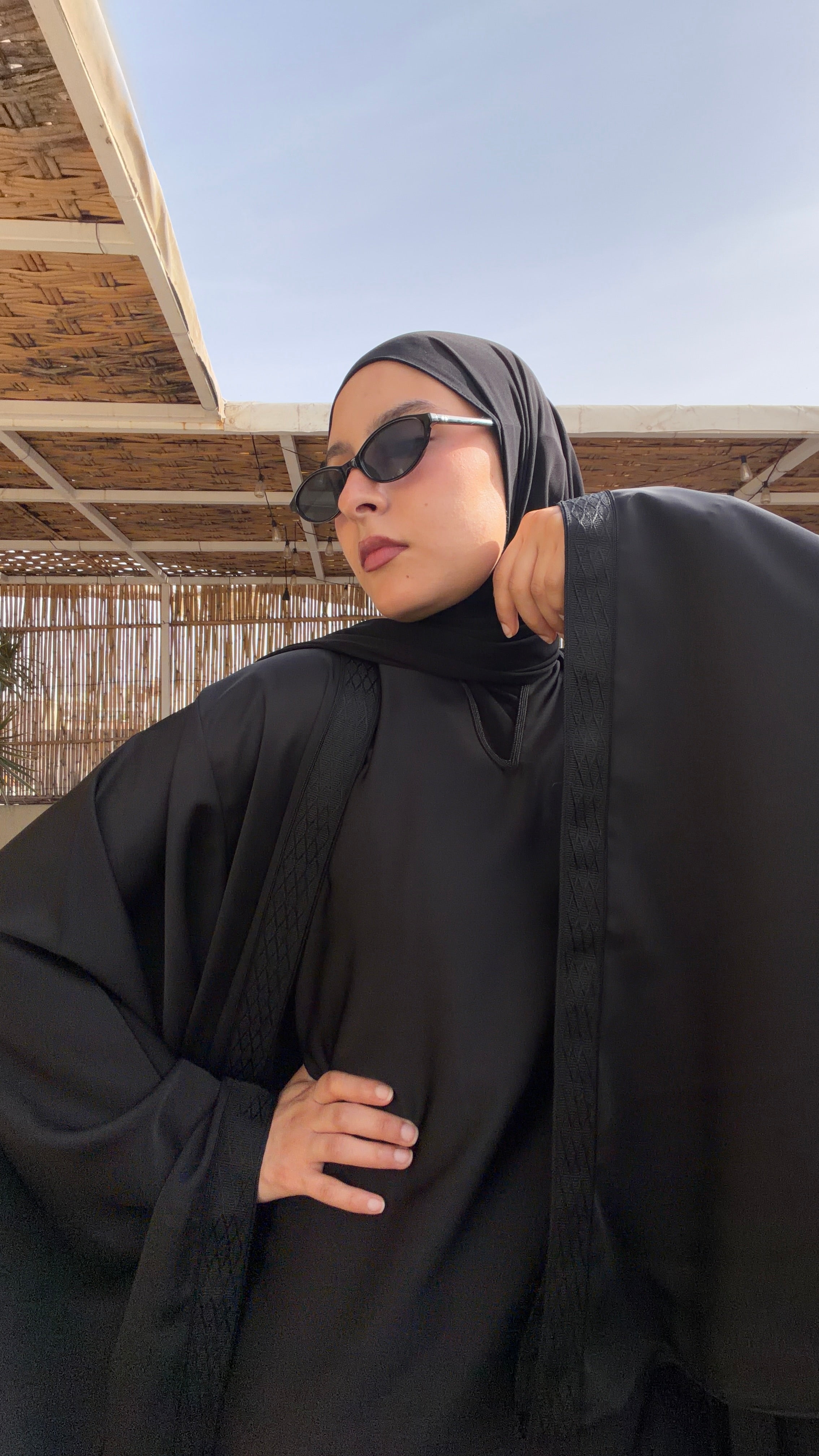 Black | 2 Piece | Satin Abaya