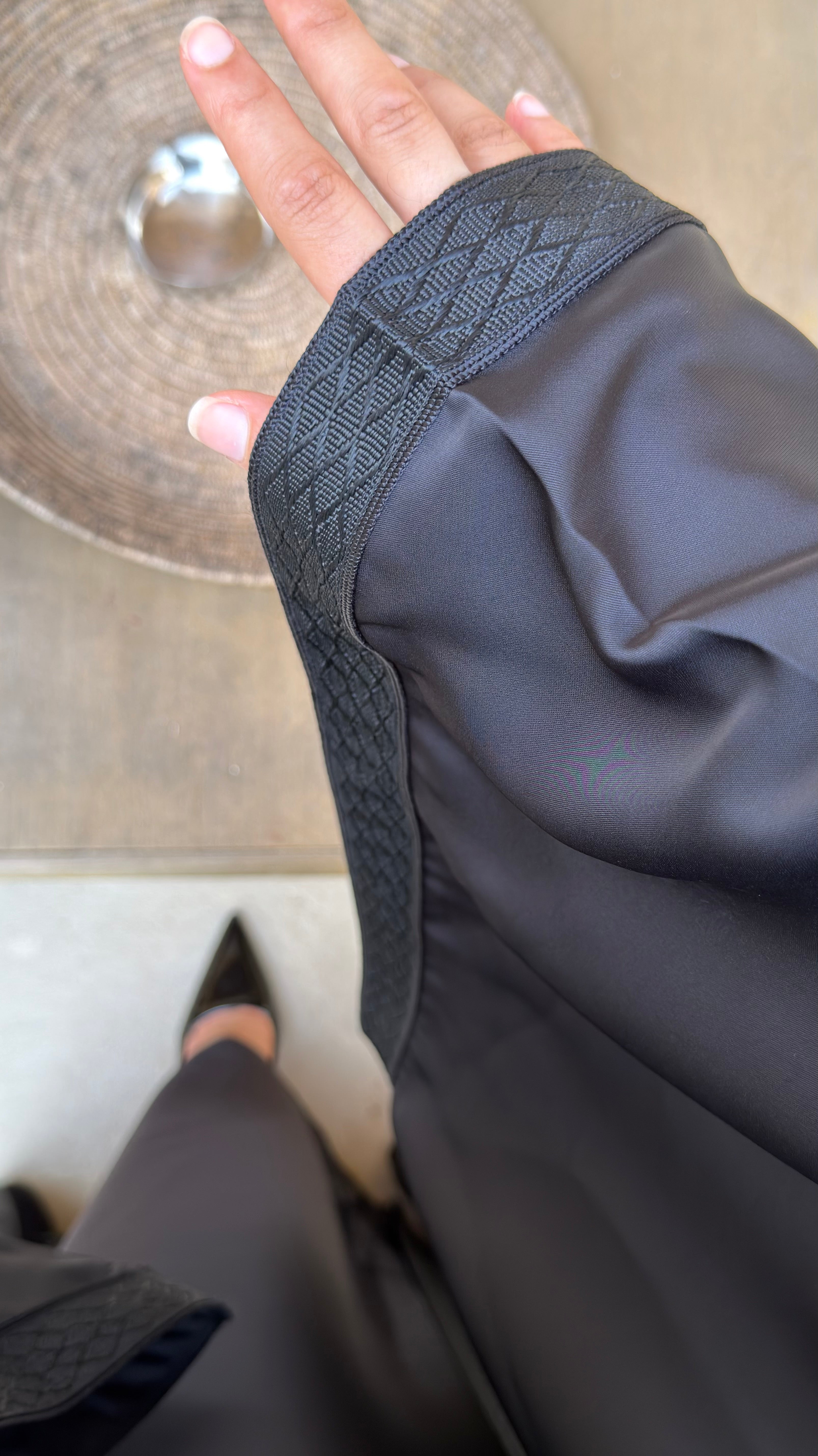 Black | 2 Piece | Satin Abaya